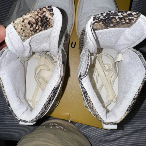 Rhude White and Snake Pattern High-Tops